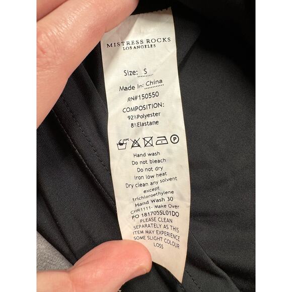 Mistress Rocks LA Make Over Black Plunge Grommet Eyelet Bodycon Dress Size S - Picture 13 of 14